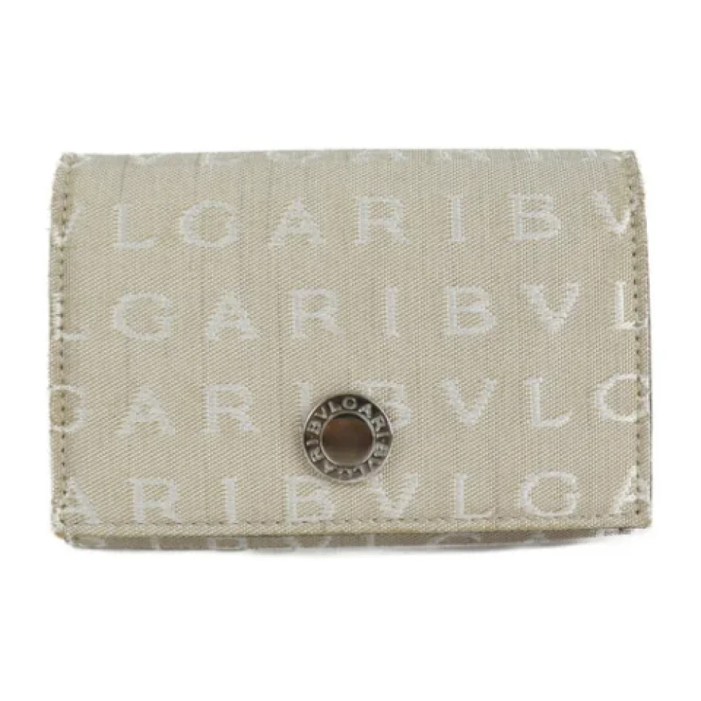 Bvlgari Vintage Pre-owned Canvas wallets Beige Dames
