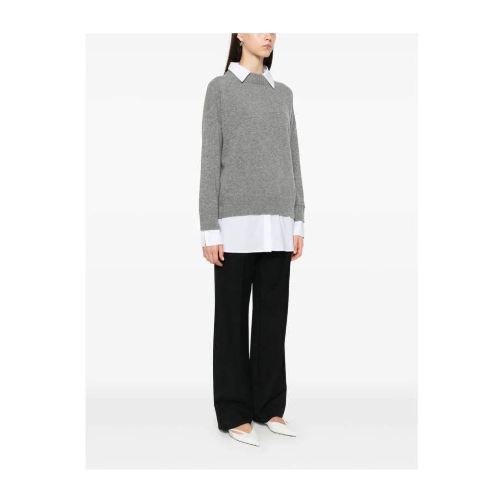 Roberto Collina Mock Neck Shirts ML A5018 Gray Dames