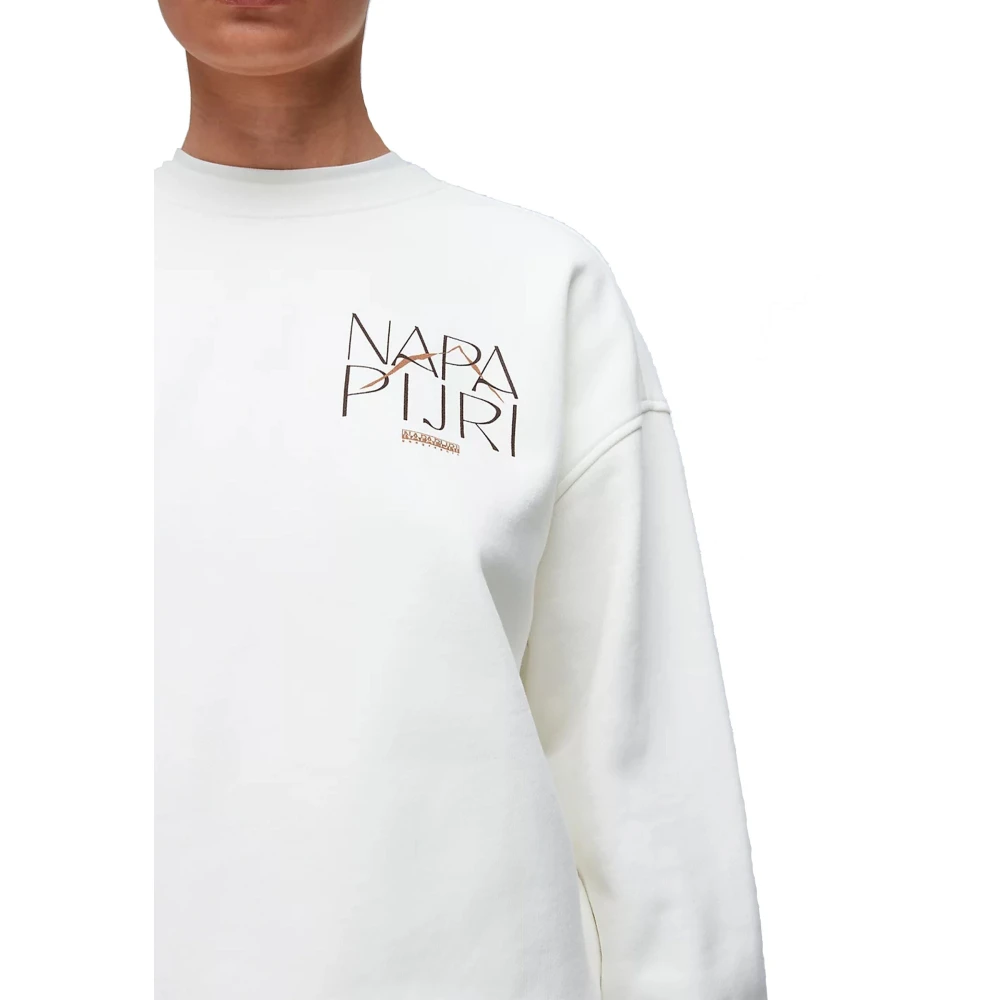 Napapijri Zachte en Stijlvolle Oversized Sweater White Dames