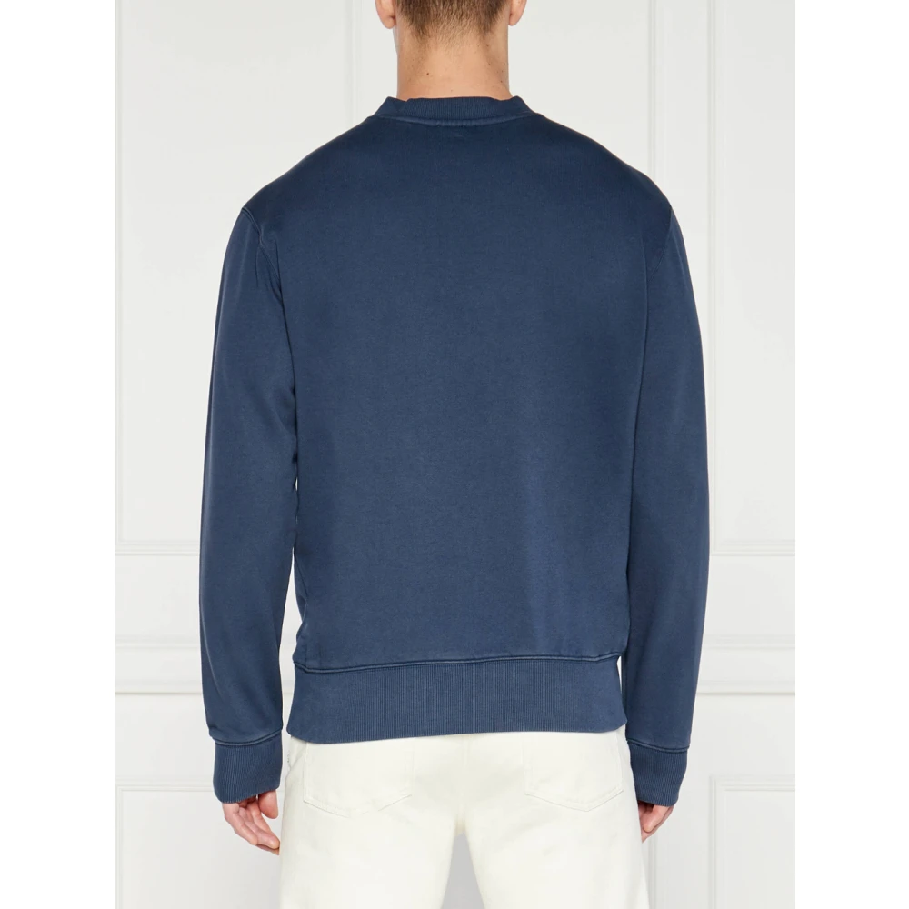 Hugo Boss Blauwe We Dye Sweater Regular Fit Blue Heren