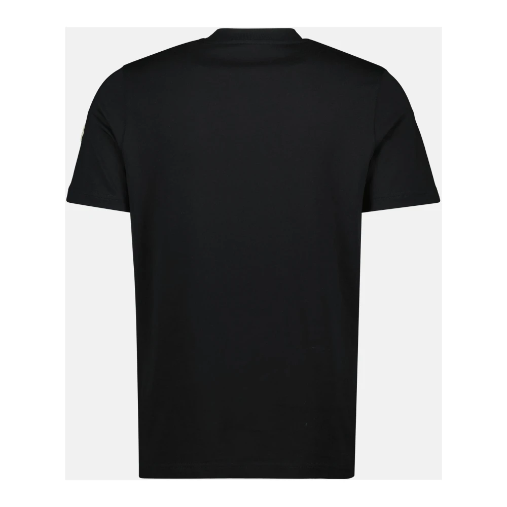 Moncler Zwart T-shirt met geborduurd logo Black Heren
