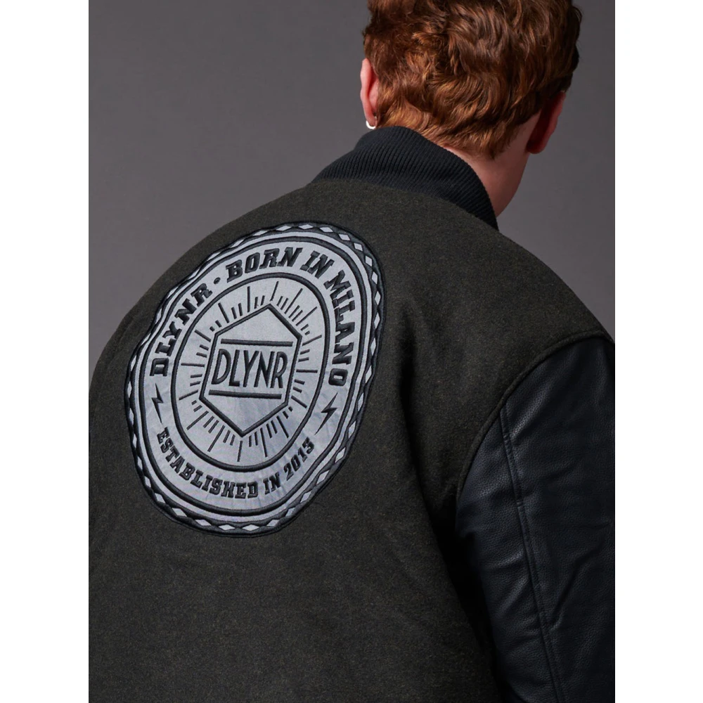 Dolly Noire Corporate Bomber Zwart Wol Leer Black Heren