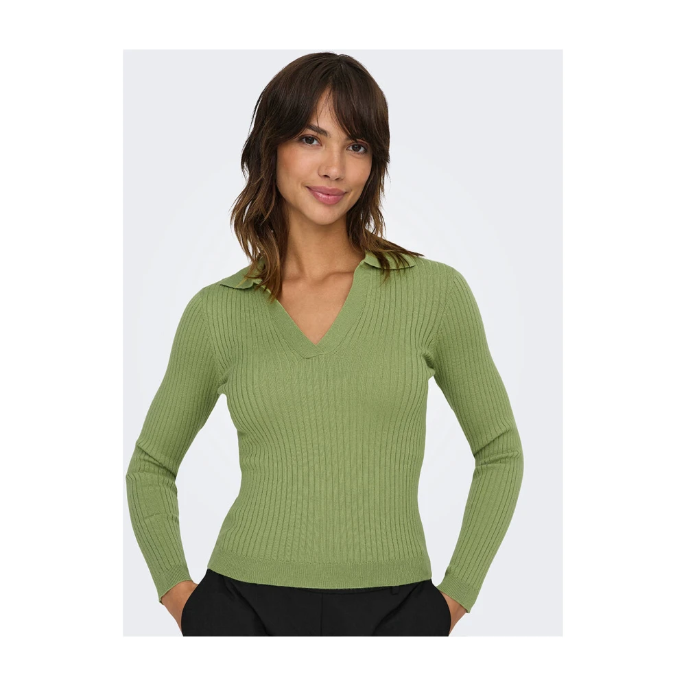 Only Life Polo Pullover Gebreid Green Dames