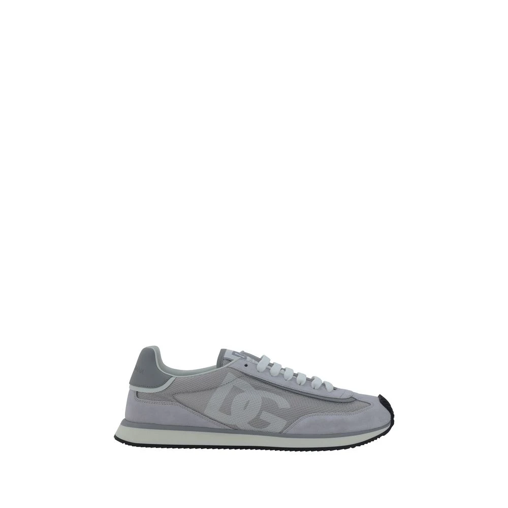 Dolce & Gabbana Men's Gray Sneakers, 6 Uk, Suede Trainers With Logo Detail