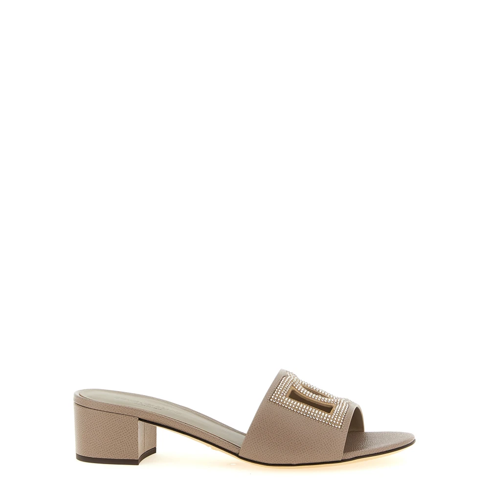 Dolce & Gabbana Women's Gray Dauphine Calfskin Mule - Heeled Mules - 7 Uk - Shoes