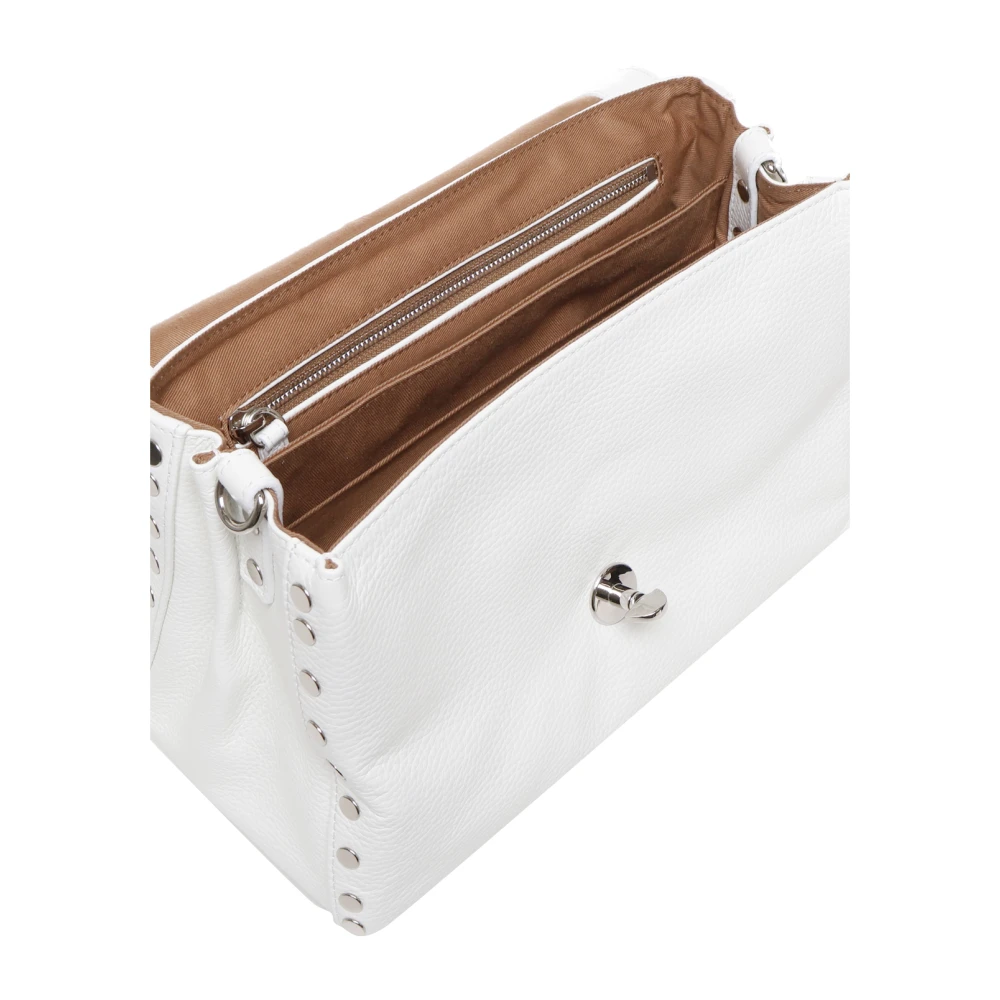 Zanellato Witte leren schoudertas White Dames