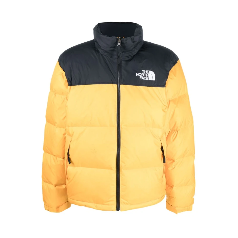 The North Face Geel Zwart Gewatteerd Donsjack Yellow Heren