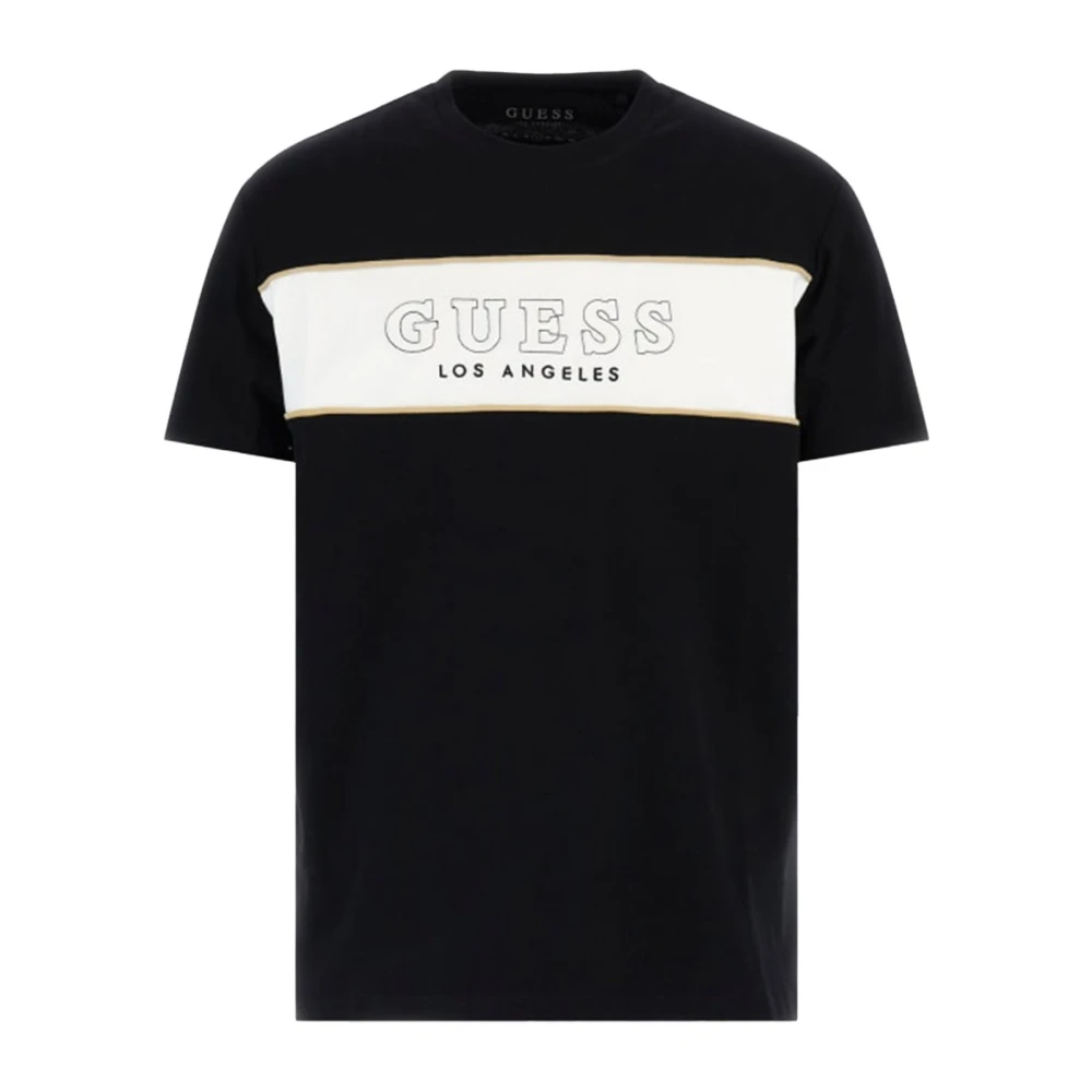 Guess Zwart Logo Katoenen T-shirt Black Heren