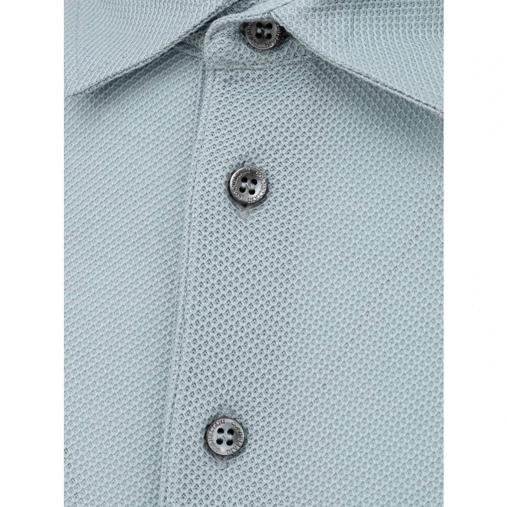 Corneliani Blauw Polo Shirt Klassiek Korte Mouw Blue Heren