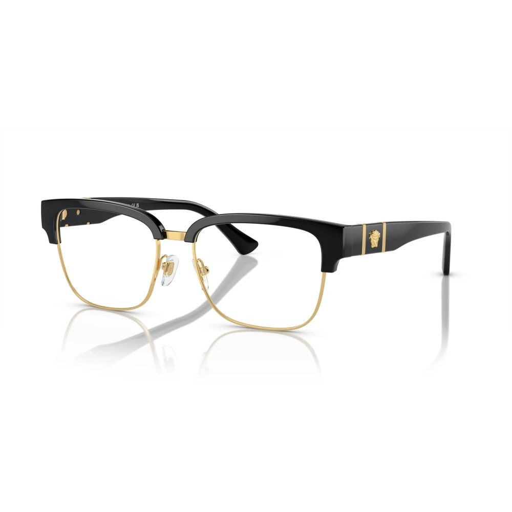Versace Unisex Black/Gold Logo Eyewear Frames