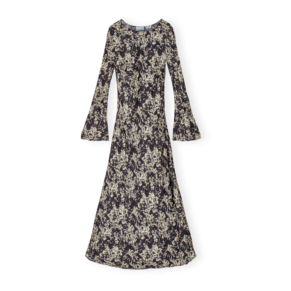 Ganni Satin Maxi Jurk Multicolor Dames