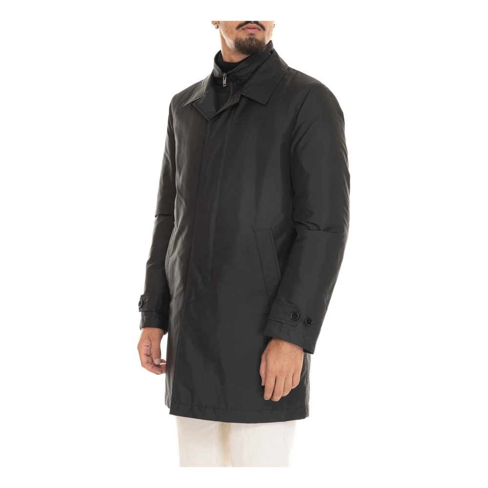 Fay Nylon jack met logo sluiting zakken Black Heren