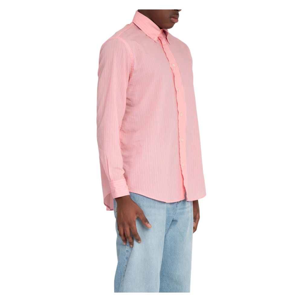 Sunflower Gestreepte Button Down Shirt Pink Heren