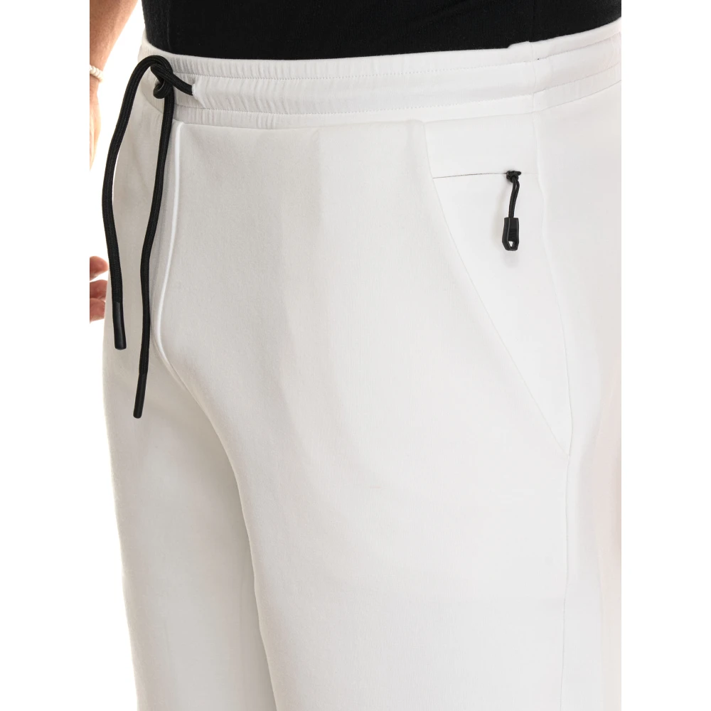 Boss Stretchstof trekkoord shorts met zakken White Heren