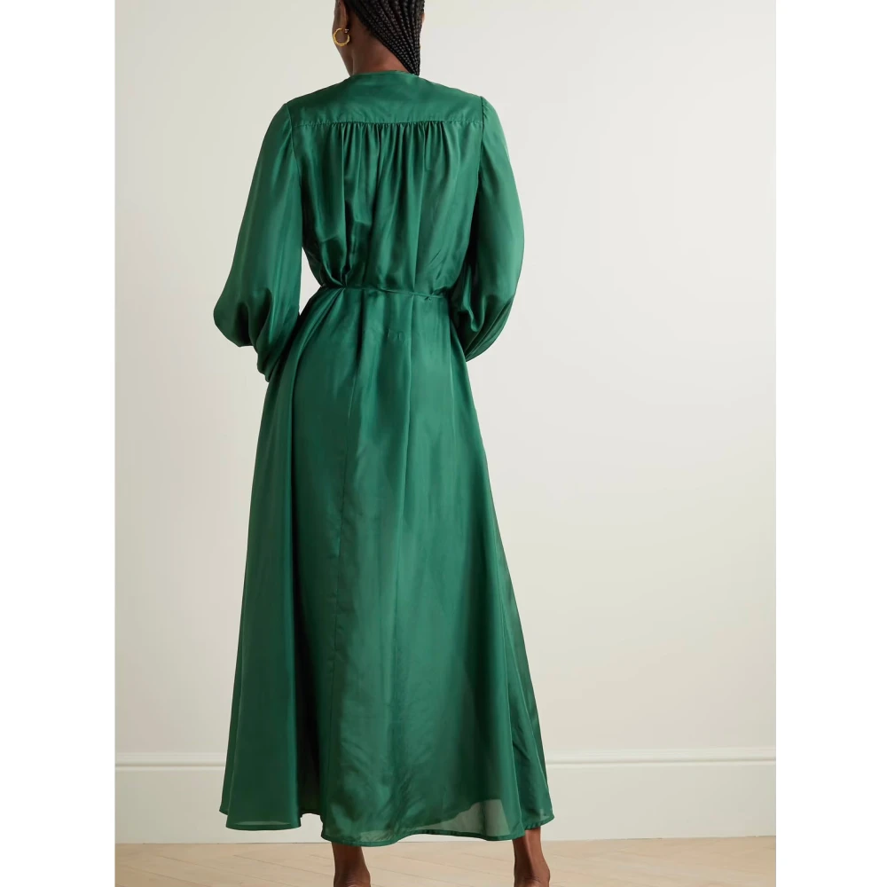 Zimmermann Zijden Billow Maxi Jurk Green Dames