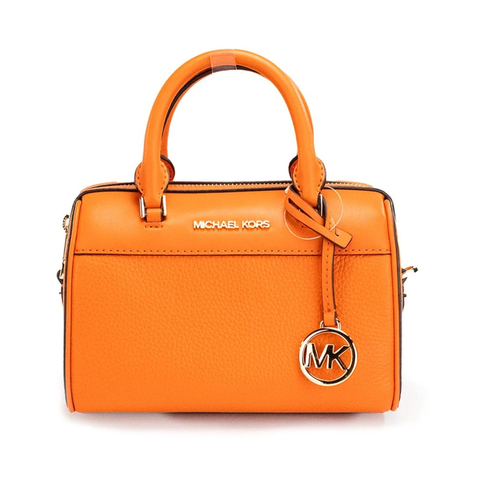 Michael Kors Pebbled Leather Duffle Crossbody Handbag Orange Dames