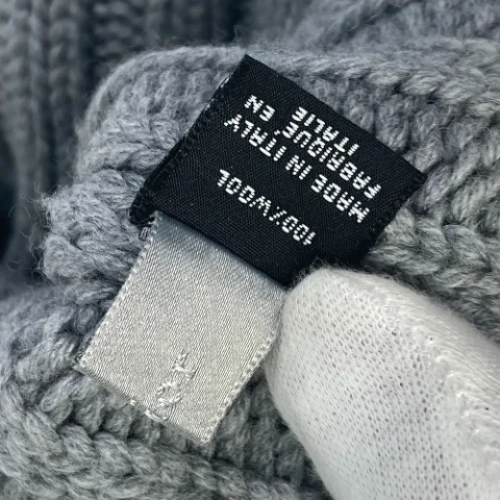 Dior Vintage Pre-owned Wool scarves Gray Dames