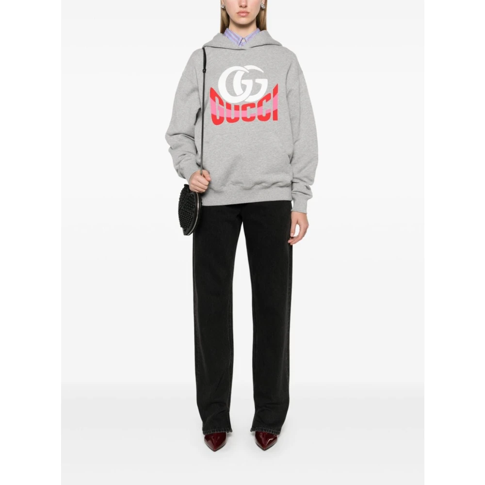 Gucci Grijze Gewassen Denim Straight Leg Jeans Gray Dames