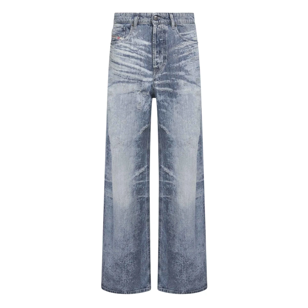 Diesel Femme Bleu - Jean Denim Jambe Large Stone Washed - Jeans - Taille: W28