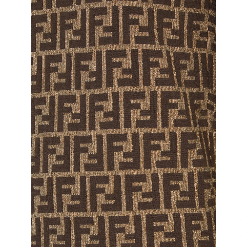 Fendi Katoenen jurk met FF-motief Brown Dames