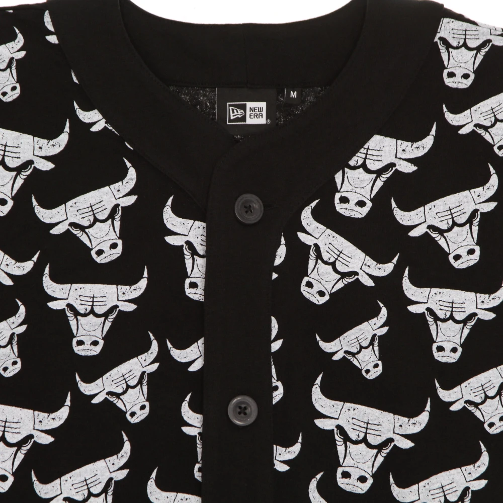 new era Chicago Bulls Logo Button-Up Jas Black Heren