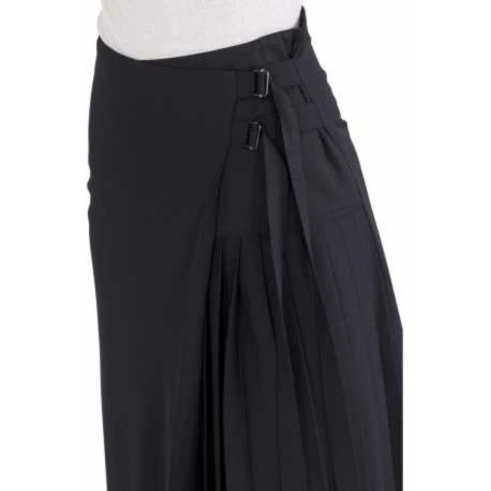 Isabel Benenato Zwarte Asymmetrische Geplooide Rok Dw64 01 Black Dames