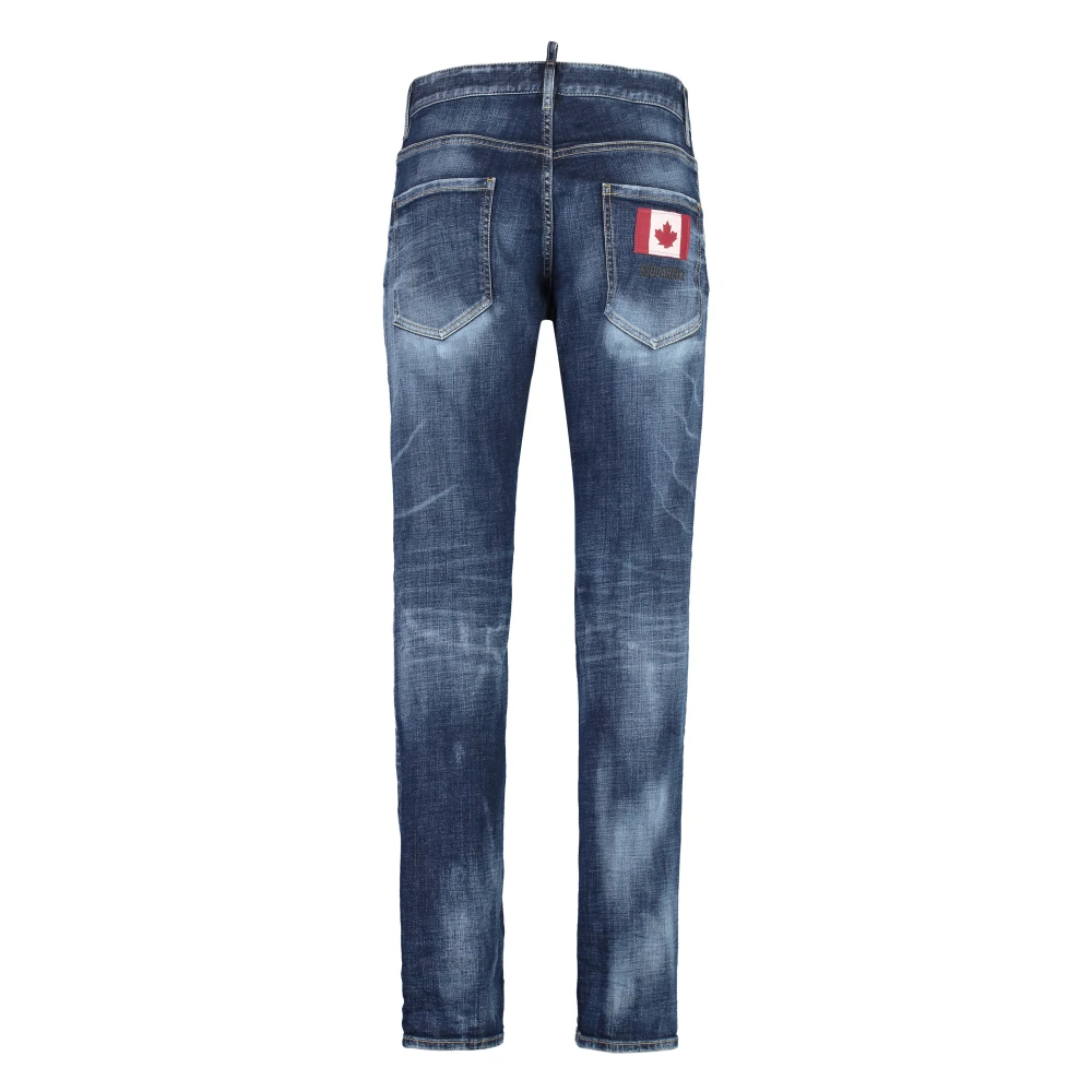 Dsquared2 Versleten Denim Jeans met Metalen Nieten Blue Heren