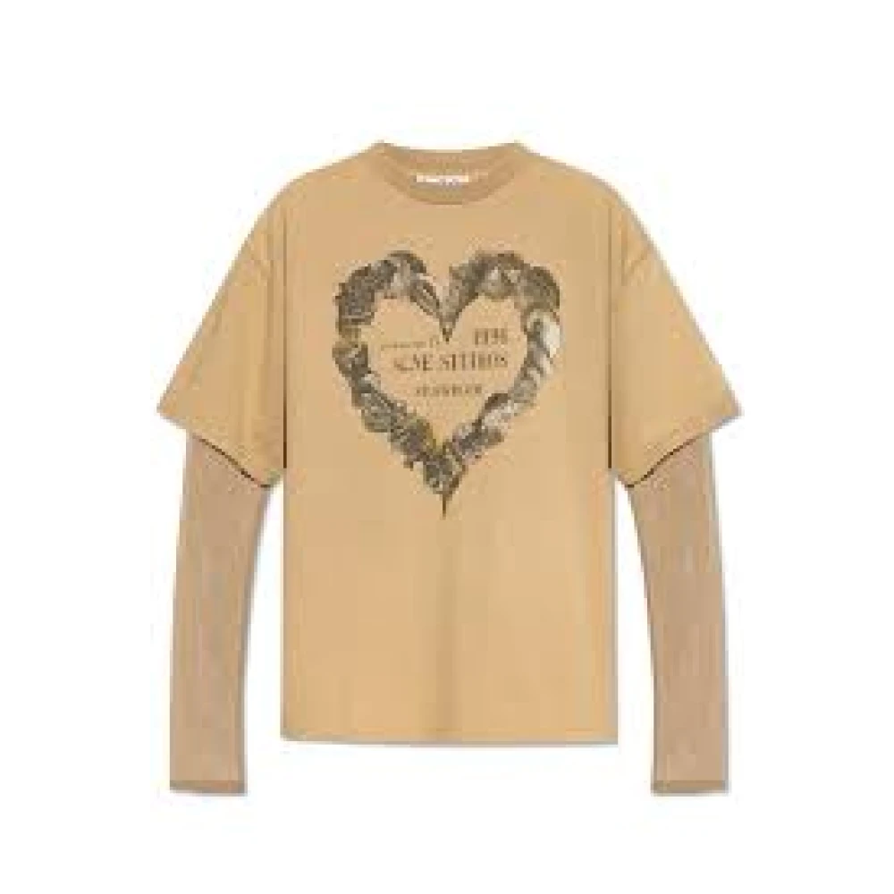 Acne Studios Casual Katoenen T-shirt voor Mannen Beige Dames