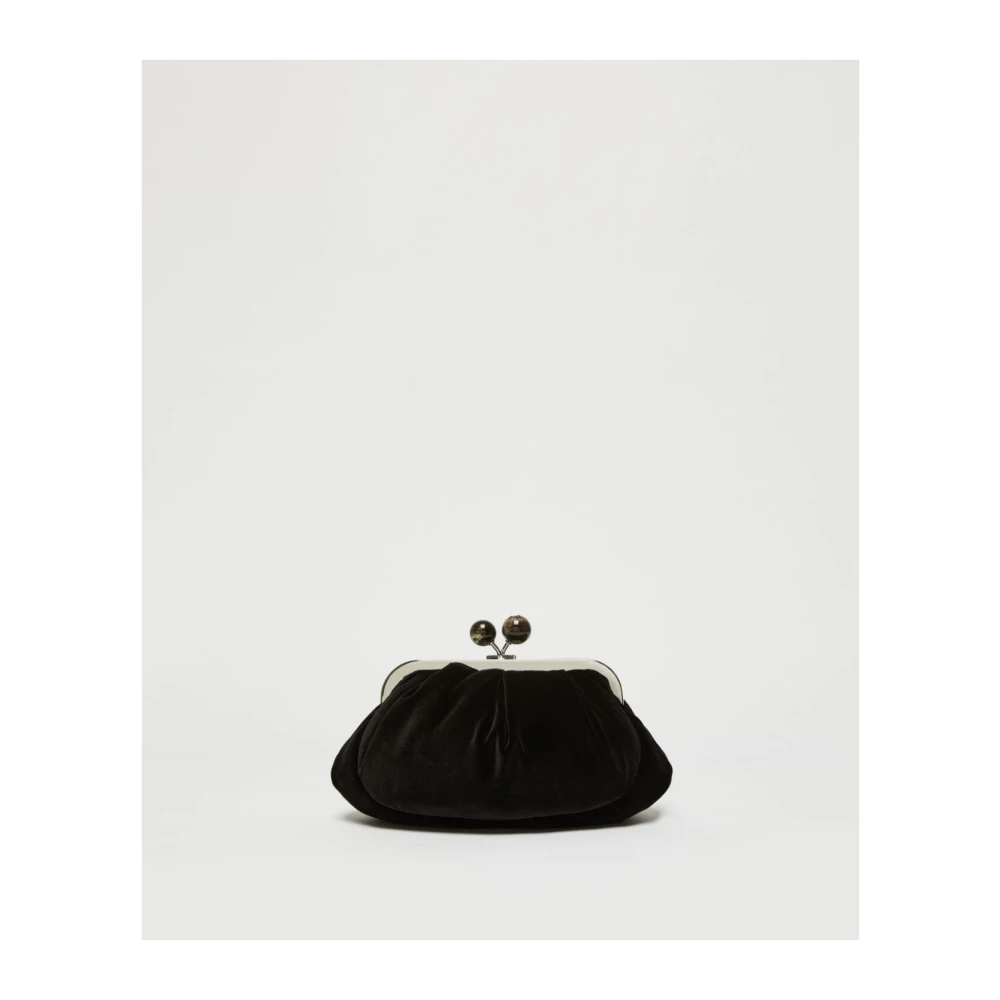 Max Mara Weekend Satijnen Franje Mini Tas Black Dames