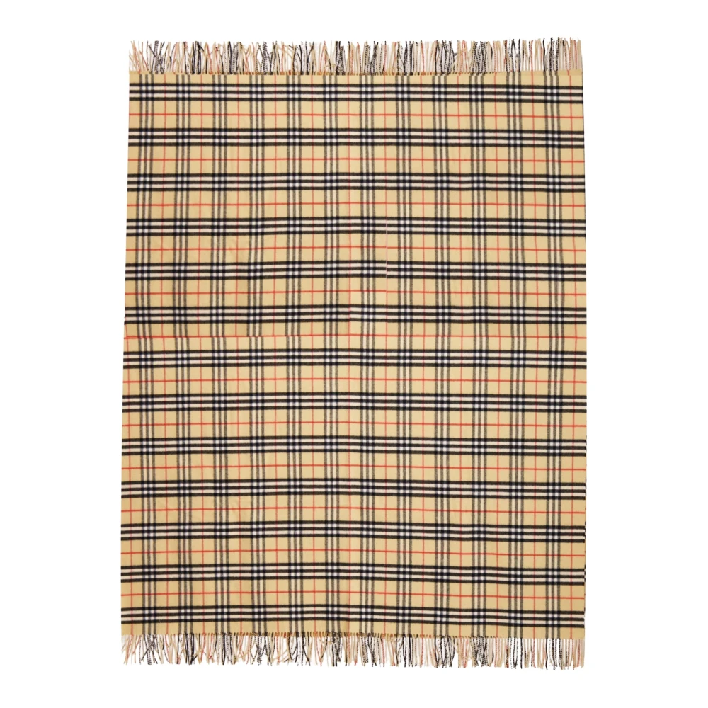 Burberry Unisex Beige Accessoires One Size, Kasjmier, Check Cashmere Sjaal