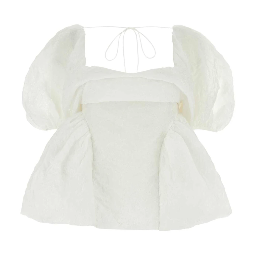 Cecilie Bahnsen Elegante witte nylon blend top White Dames