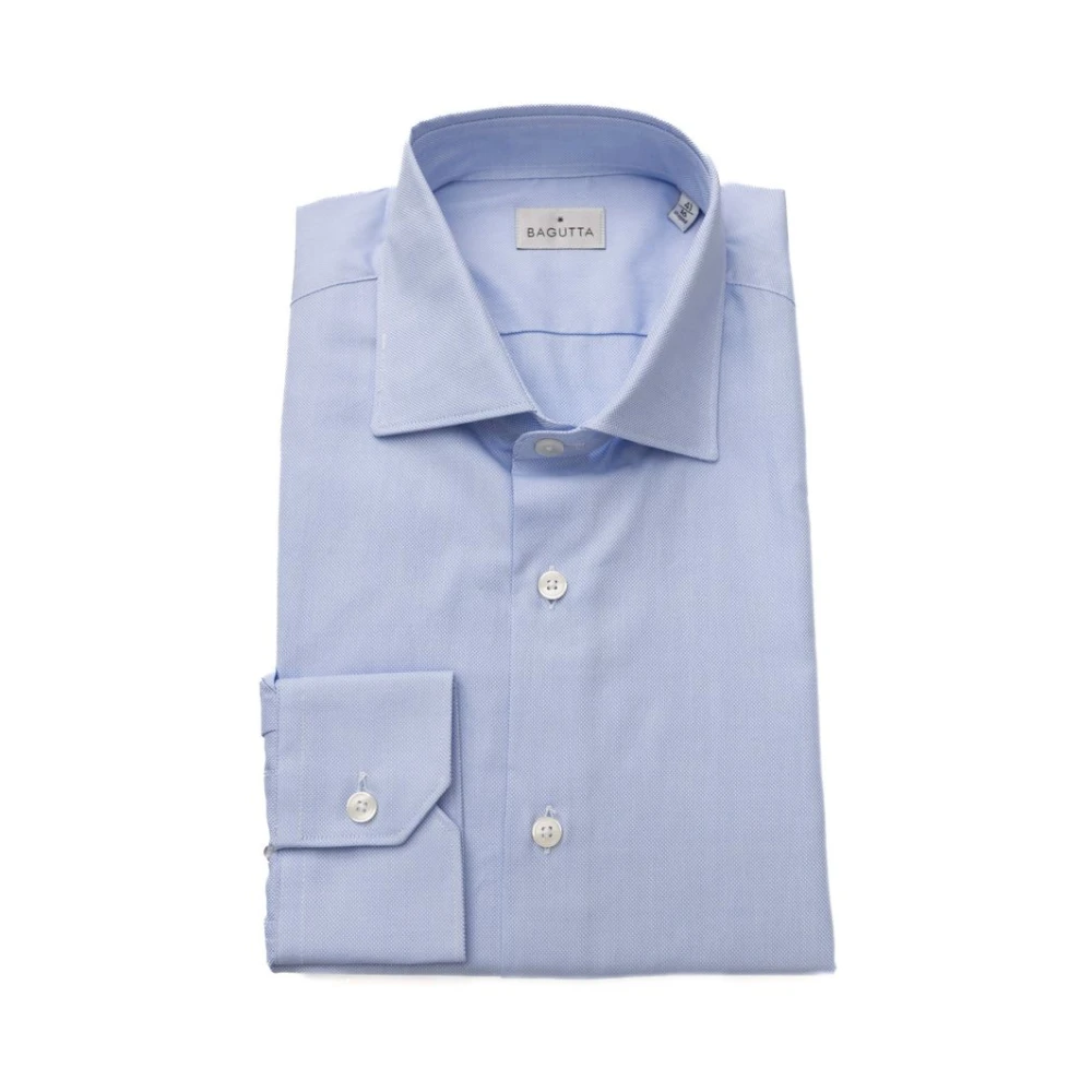 Bagutta Elegante Lichtblauwe Katoenen Overhemd Heren Blue Heren