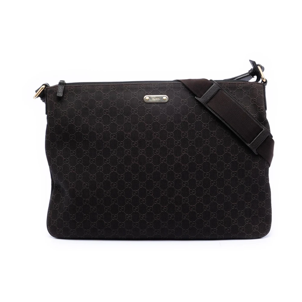 Gucci Vintage Women's Brown Vintage Cross Body Bags, One Size, Pre-Owned Vintage Monogram Canvas Crossbody Bag