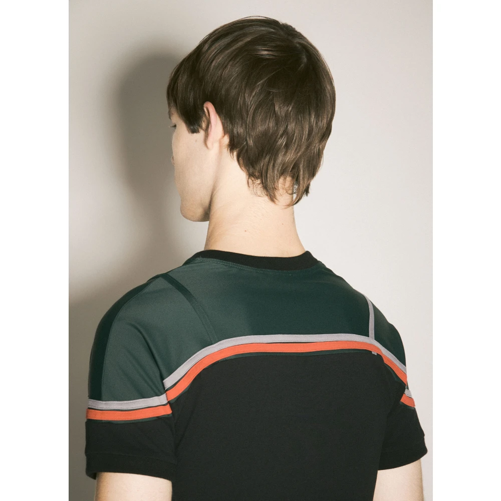 GmbH Patchwork Crewneck Logo Print T-Shirt Black Heren