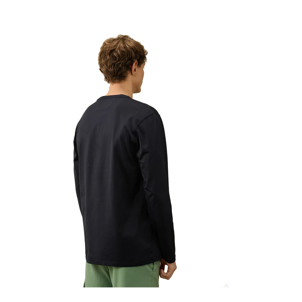 C.P. Company Lange Mouw Logo Print Jersey T-shirt Blue Heren