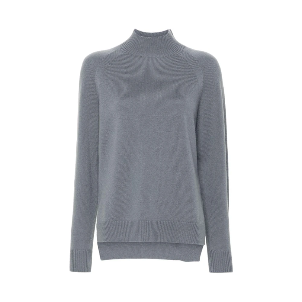 PESERICO Blauw Grijs Gebreide High-neck Sweater Gray Dames