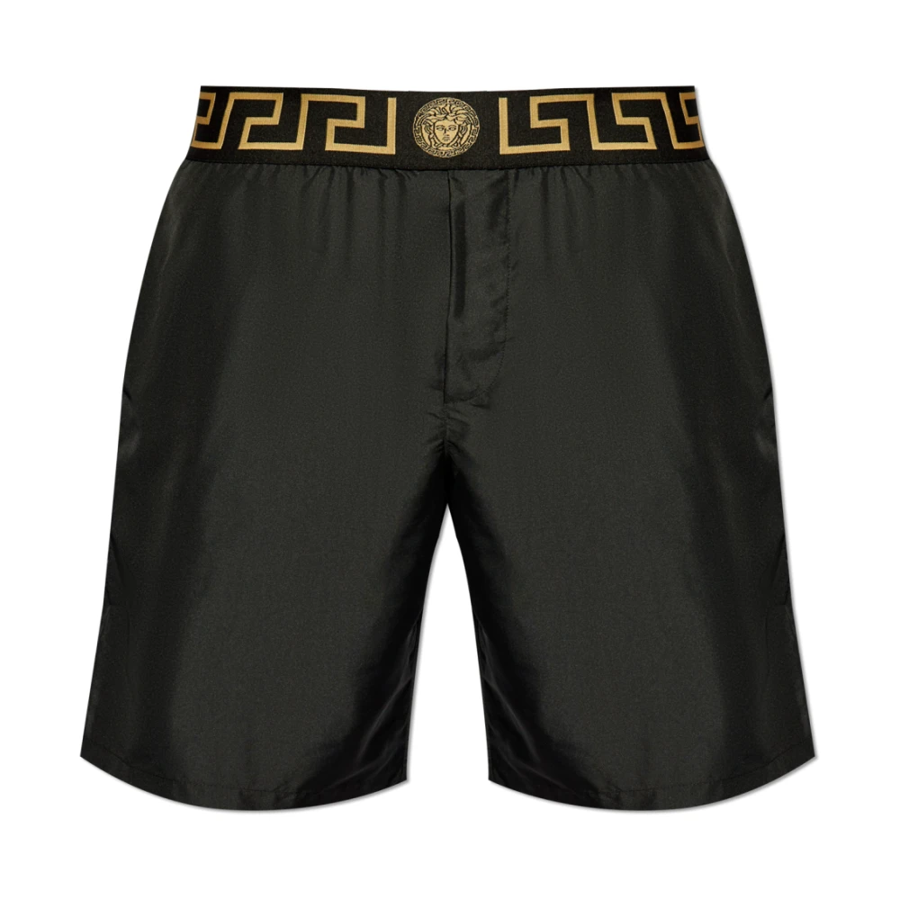 Versace Zwembroek met logo Black Heren