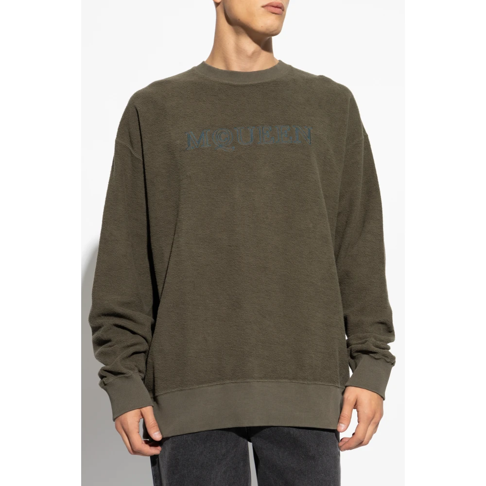 alexander mcqueen Sweatshirt met logo Green Heren
