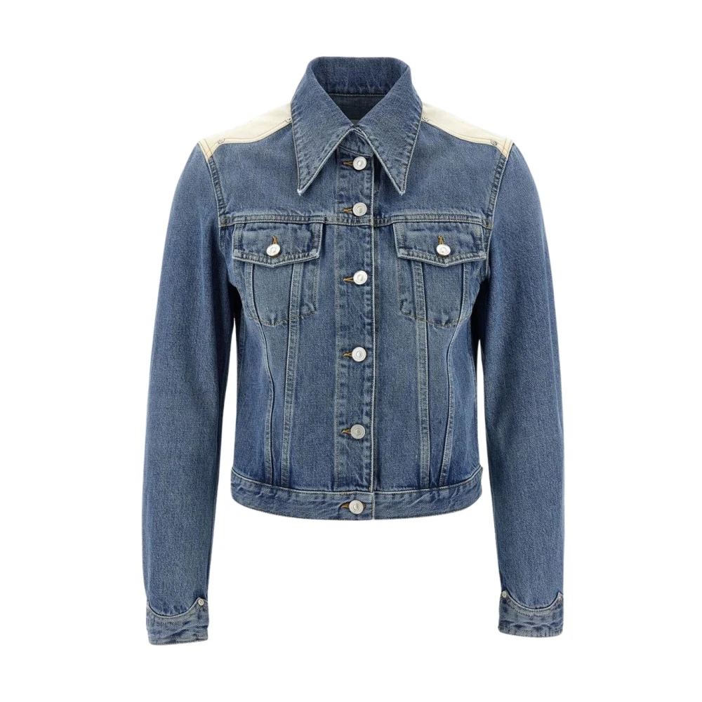 Givenchy Blå Denimjacka Med Kontrastpaneler