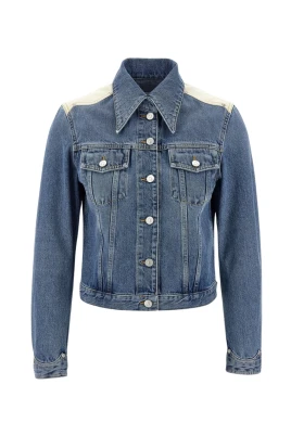 Denimjacka med kontrastpaneler