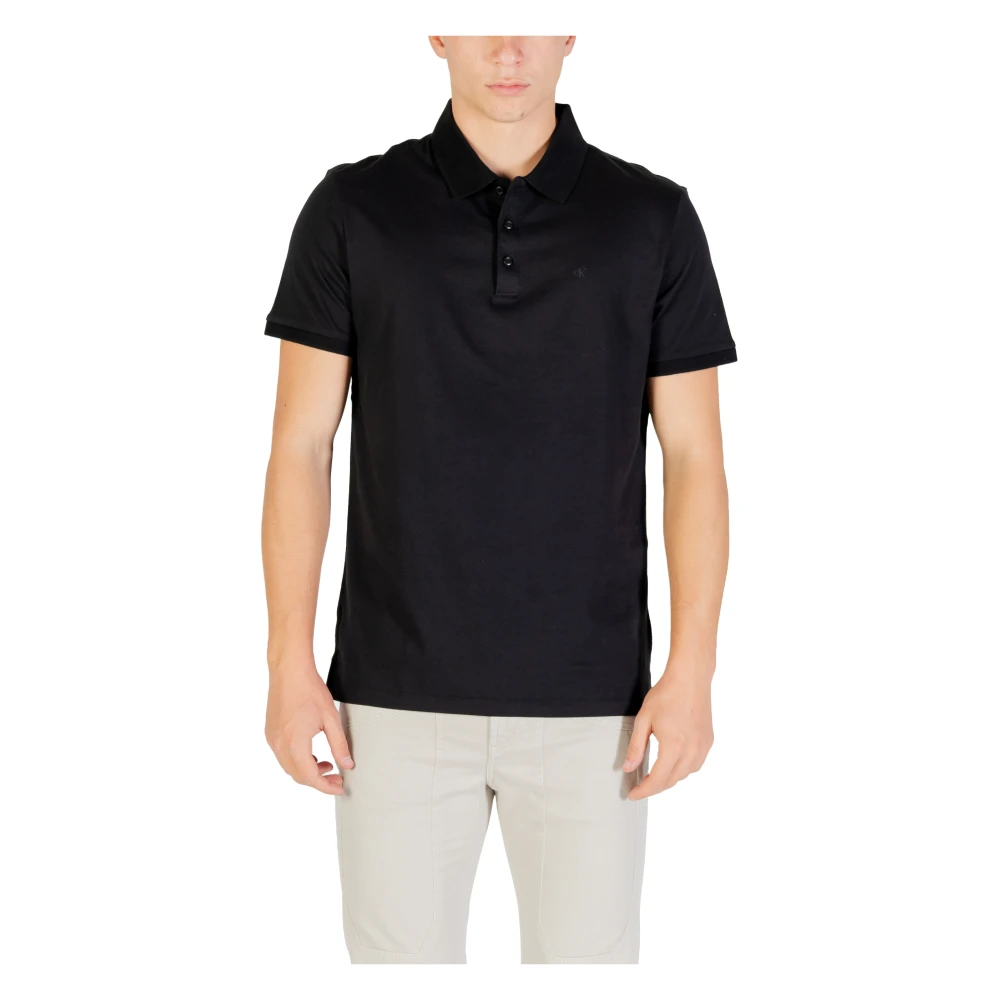 Calvin Klein Jeans Men's Black Ss Classic Monogram Polo