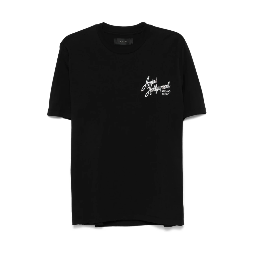 Amiri Zwarte Kristal Logo Grafische T-shirt Black Heren