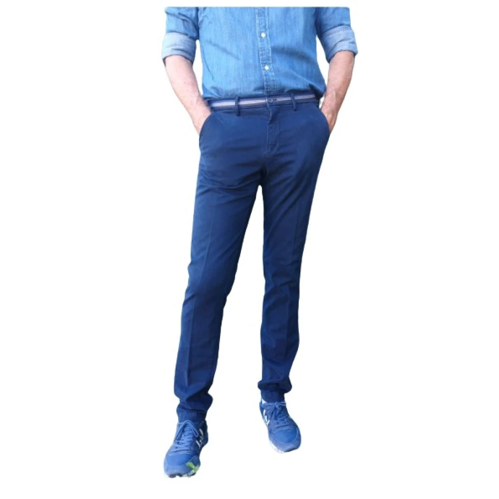 Mason's Slim Fit Chino Broek Blue Heren