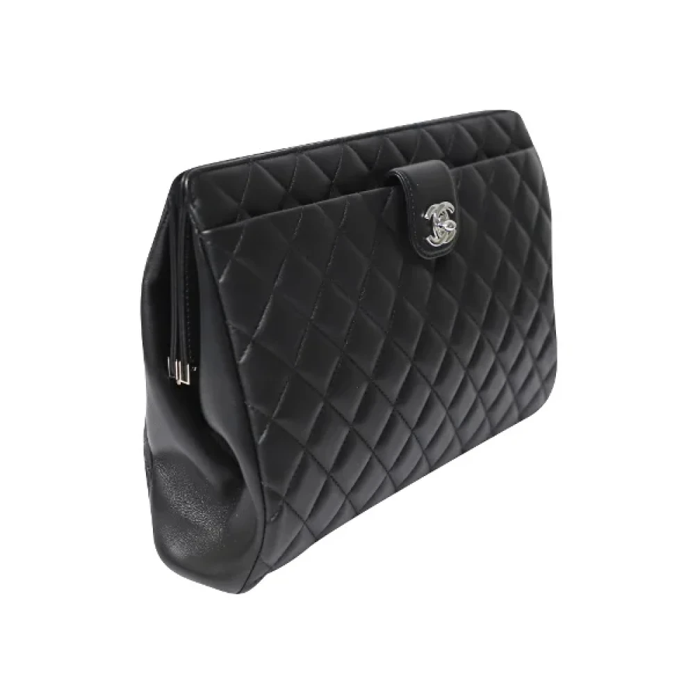Chanel Vintage Pre-owned Leather clutches Black Dames