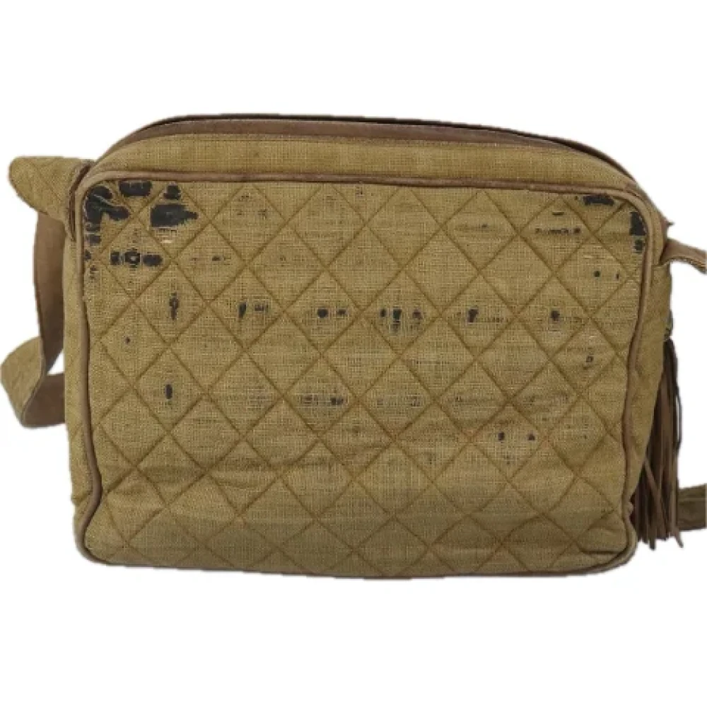 Chanel Vintage Pre-owned Canvas chanel-bags Beige Dames