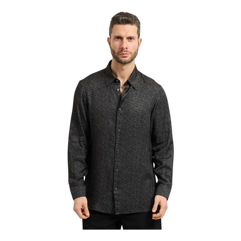 Armani Exchange Uomo Nero - Ax Long-Sleeve Shirt - Shirts - L