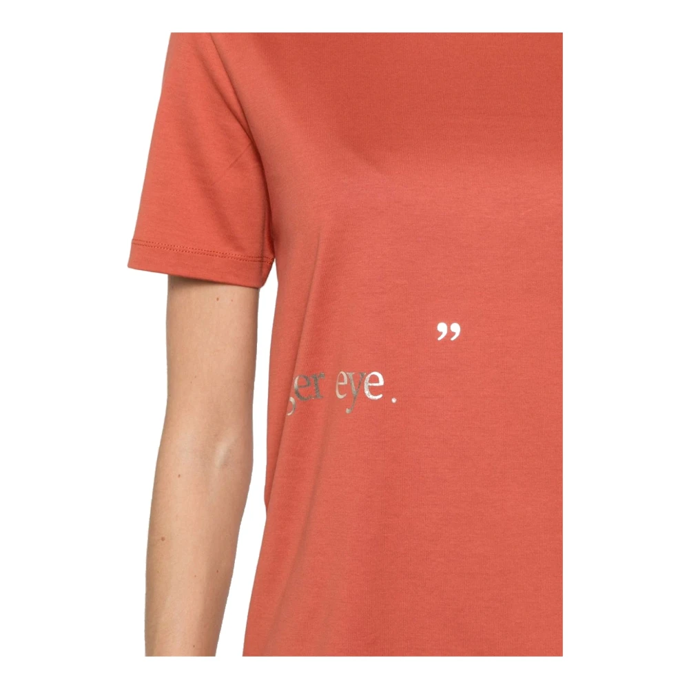 Max Mara Katoenen T-shirt met logoprint Orange Dames