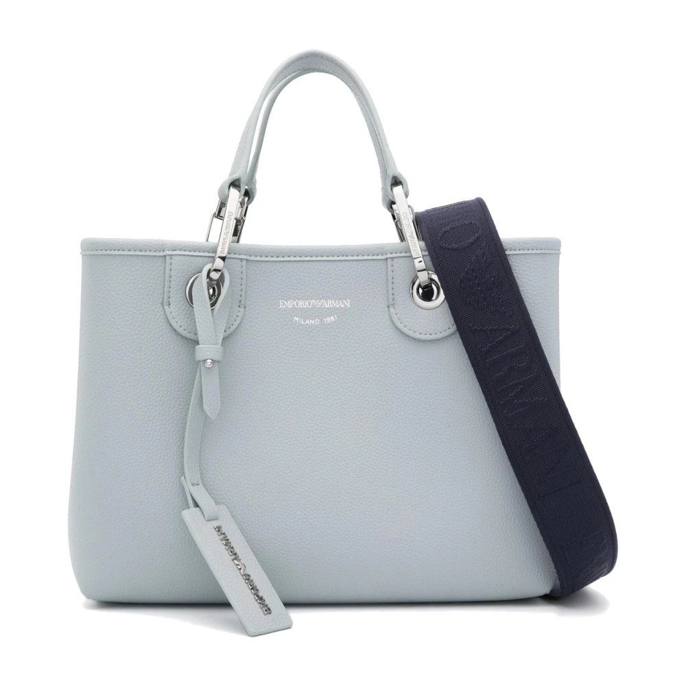 Emporio Armani Blauwe Shoppingtas met Verstelbare Band en Logo Belettering Blue Dames