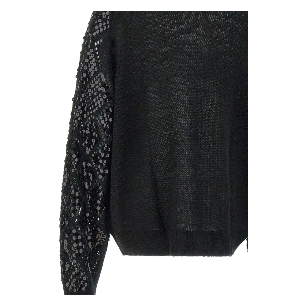Rotate Birger Christensen Zwarte Pailletten Diamant Weefsel Trui Black Dames