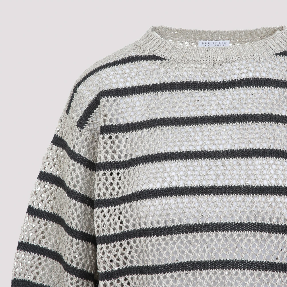 BRUNELLO CUCINELLI Neutrale Sweater Stijl Ss25 Multicolor Dames